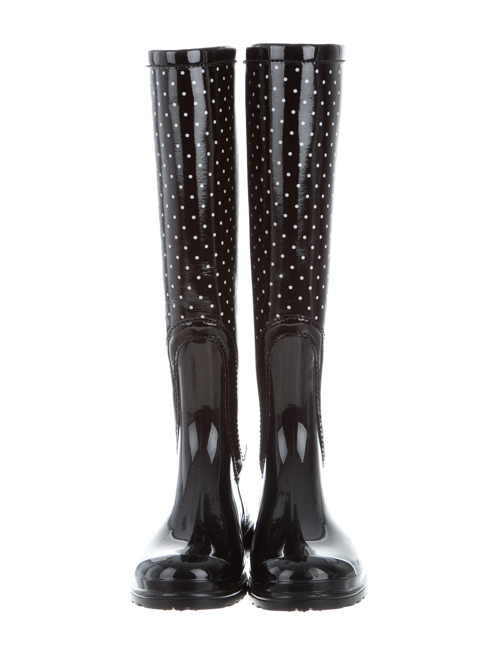 Dolce & Gabbana Polka Dot Rain Boots Shoes DAG88304 The RealReal