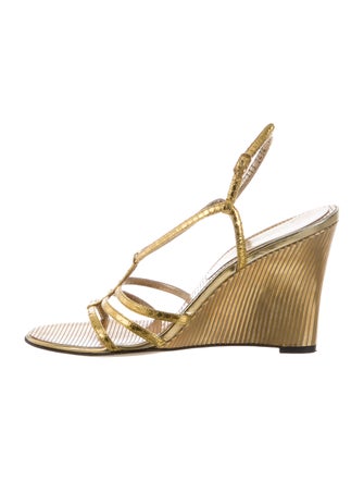 Dolce & Gabbana Metallic Wedge Sandals