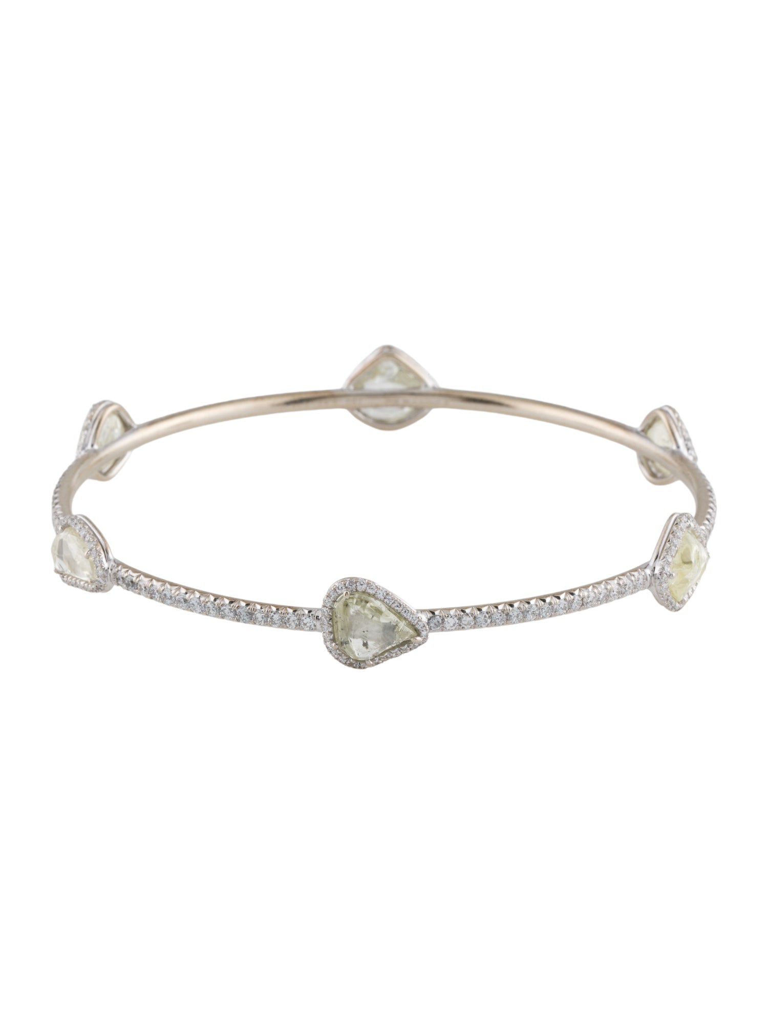 Diamond in the Rough 18K Diamond Orielle Station Bracelet Bangle