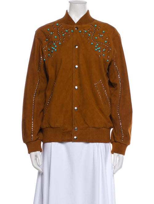 Dan Cassab Suede Patterned Bomber Jacket