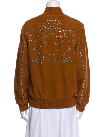 Dan Cassab Suede Patterned Bomber Jacket