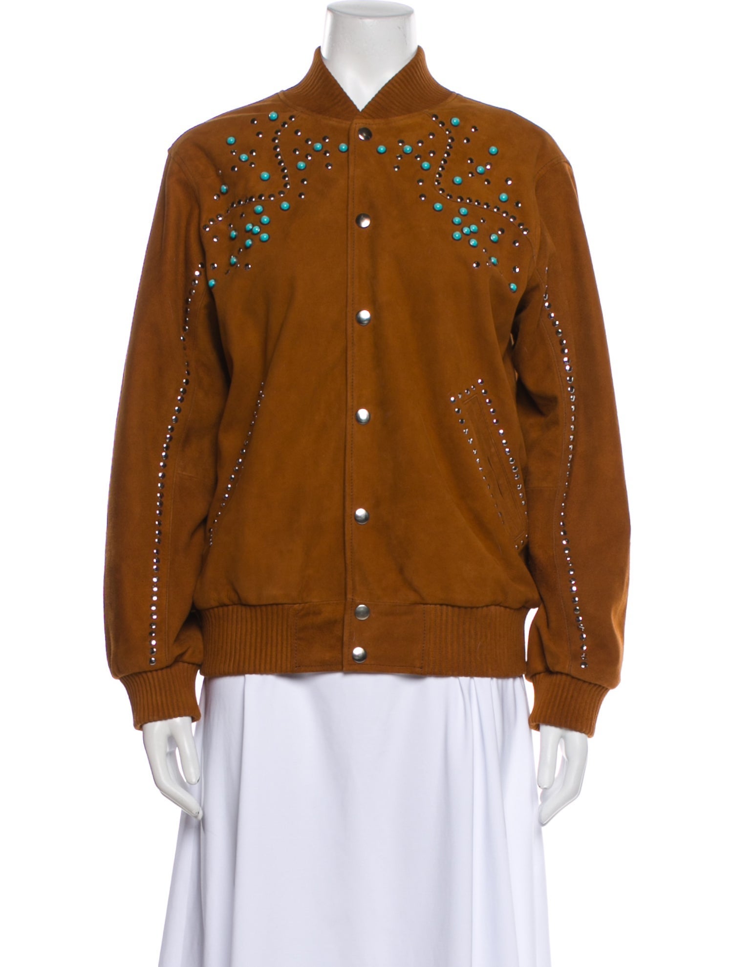 Dan Cassab Suede Patterned Bomber Jacket