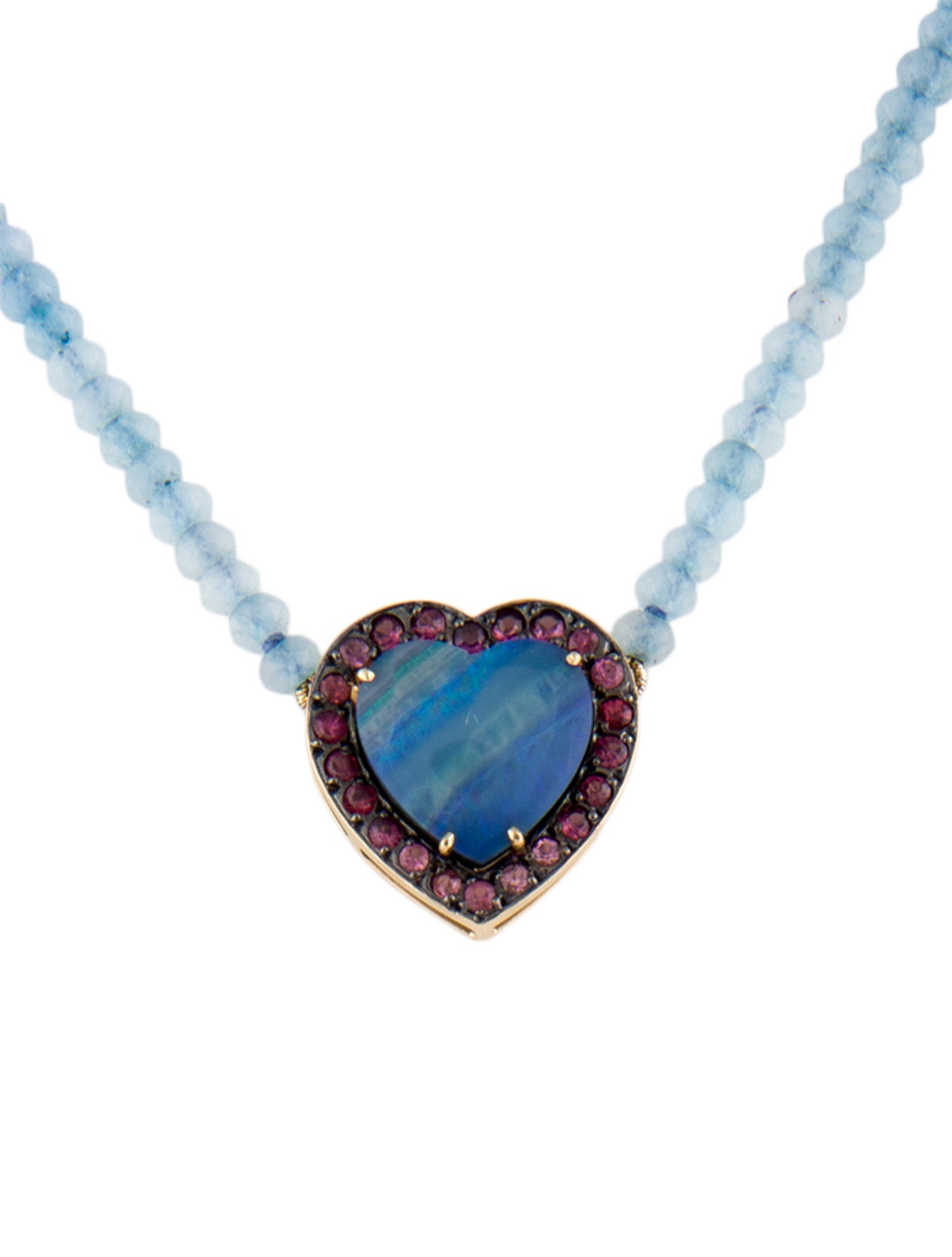Dany Chady 18K Multistone Heart Necklace