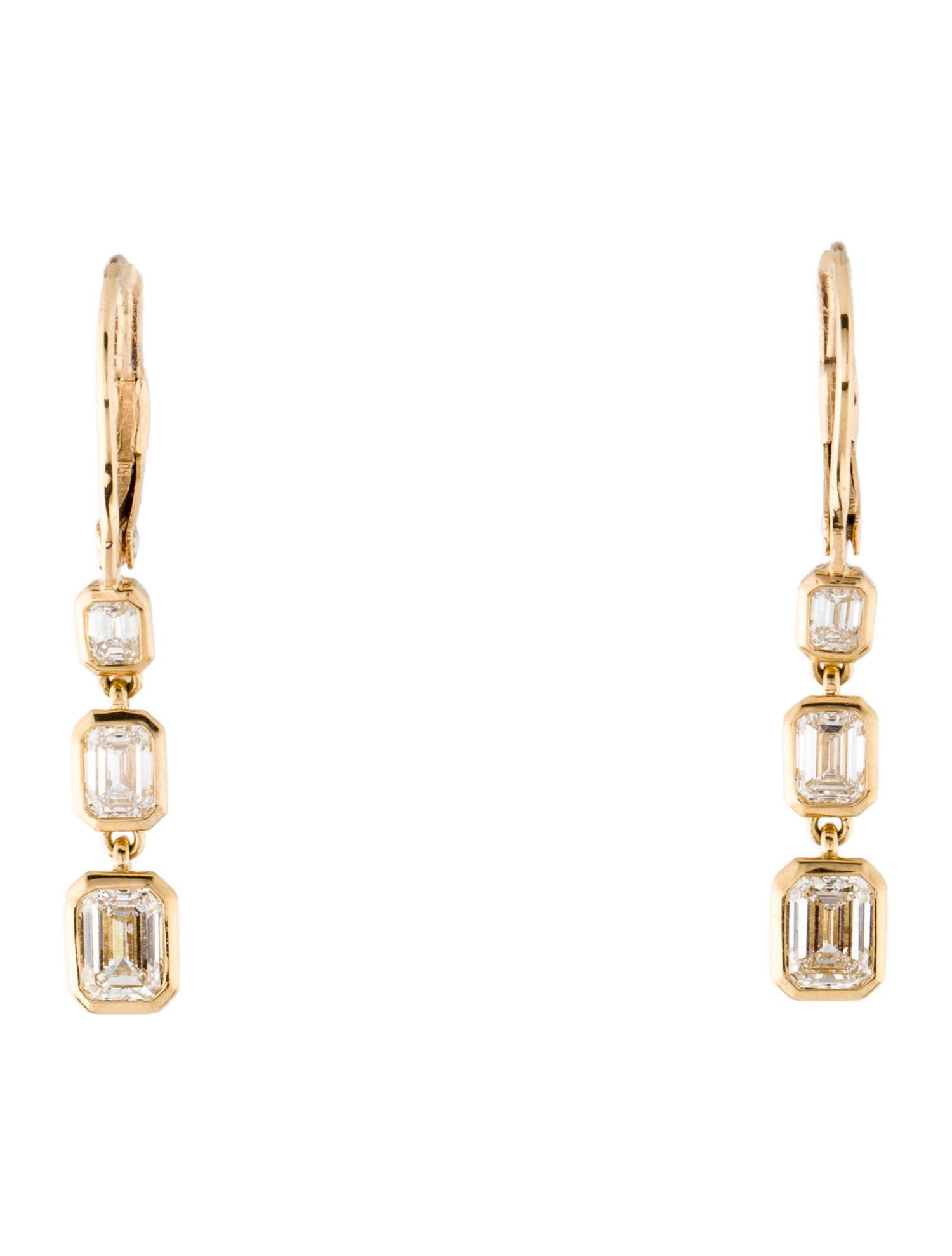 Daniella Design 18K 1.93ctw Diamond Bezel Set Drop Earrings