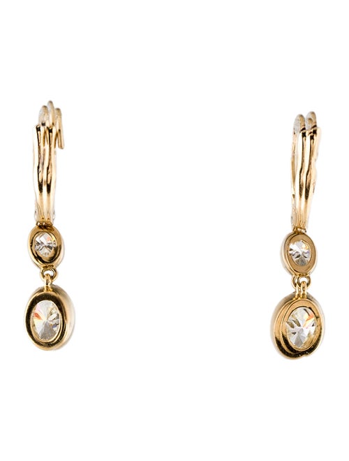 Daniella Design 18K 1.47ctw Diamond Bezel Set Drop Earrings