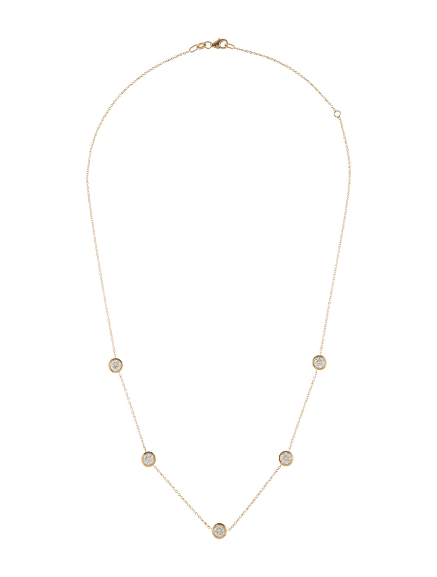Daniella Design 18K 1.51ctw Diamond Station Necklace