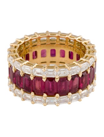 Daniella Design 18K 6.36ctw Ruby & Diamond Eterntiy Band