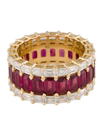 Daniella Design 18K 6.36ctw Ruby & Diamond Eterntiy Band