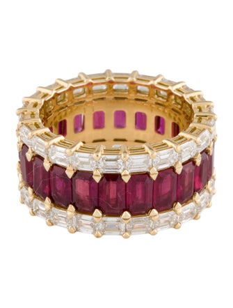 Daniella Design 18K 6.36ctw Ruby & Diamond Eterntiy Band