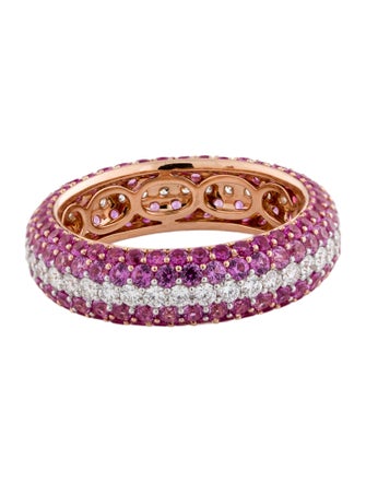 Daniella Design 18K 3.04ctw Synthetic Ruby & Diamond Eternity Band