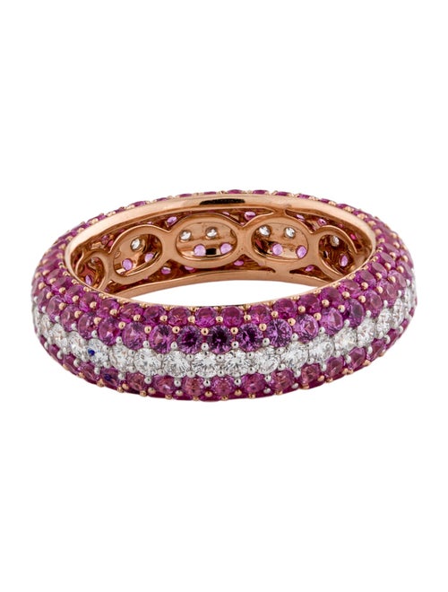 Daniella Design 18K 3.04ctw Synthetic Ruby & Diamond Eternity Band