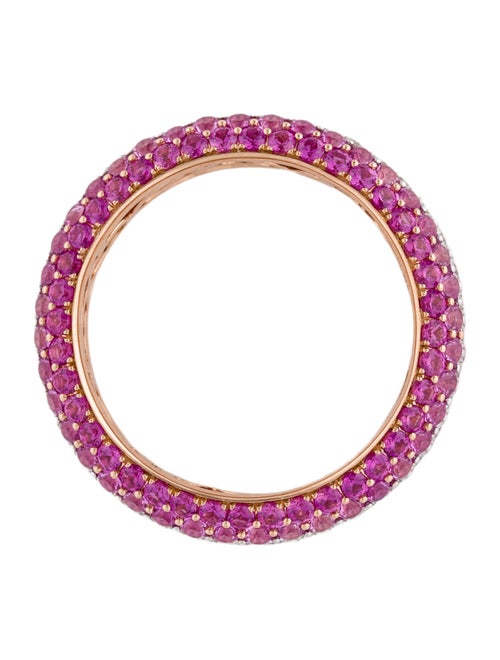 Daniella Design 18K 3.04ctw Synthetic Ruby & Diamond Eternity Band