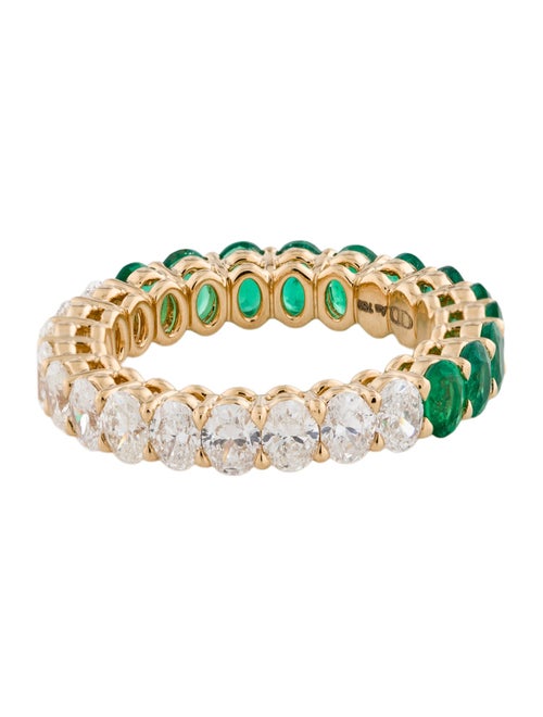 Daniella Design 18K 2.04ctw Emerald & 1.61ctw Diamond Eternity Band