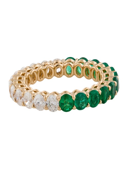 Daniella Design 18K 2.04ctw Emerald & 1.61ctw Diamond Eternity Band