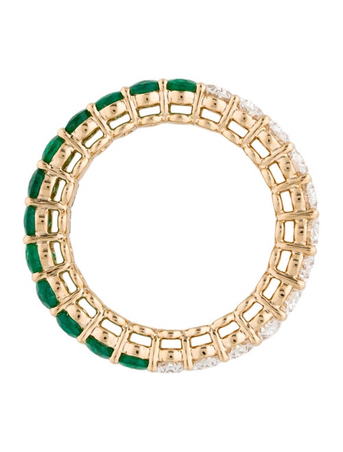 Daniella Design 18K 2.04ctw Emerald & 1.61ctw Diamond Eternity Band