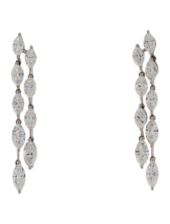 Daniella Design 18K 5.80ctw Diamond Marquise Double Drop Earring