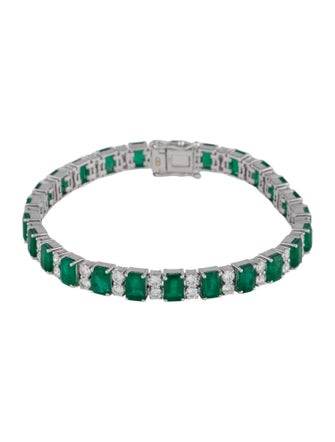 Daniella Design 18K Emerald & Diamond Tennis Bracelet