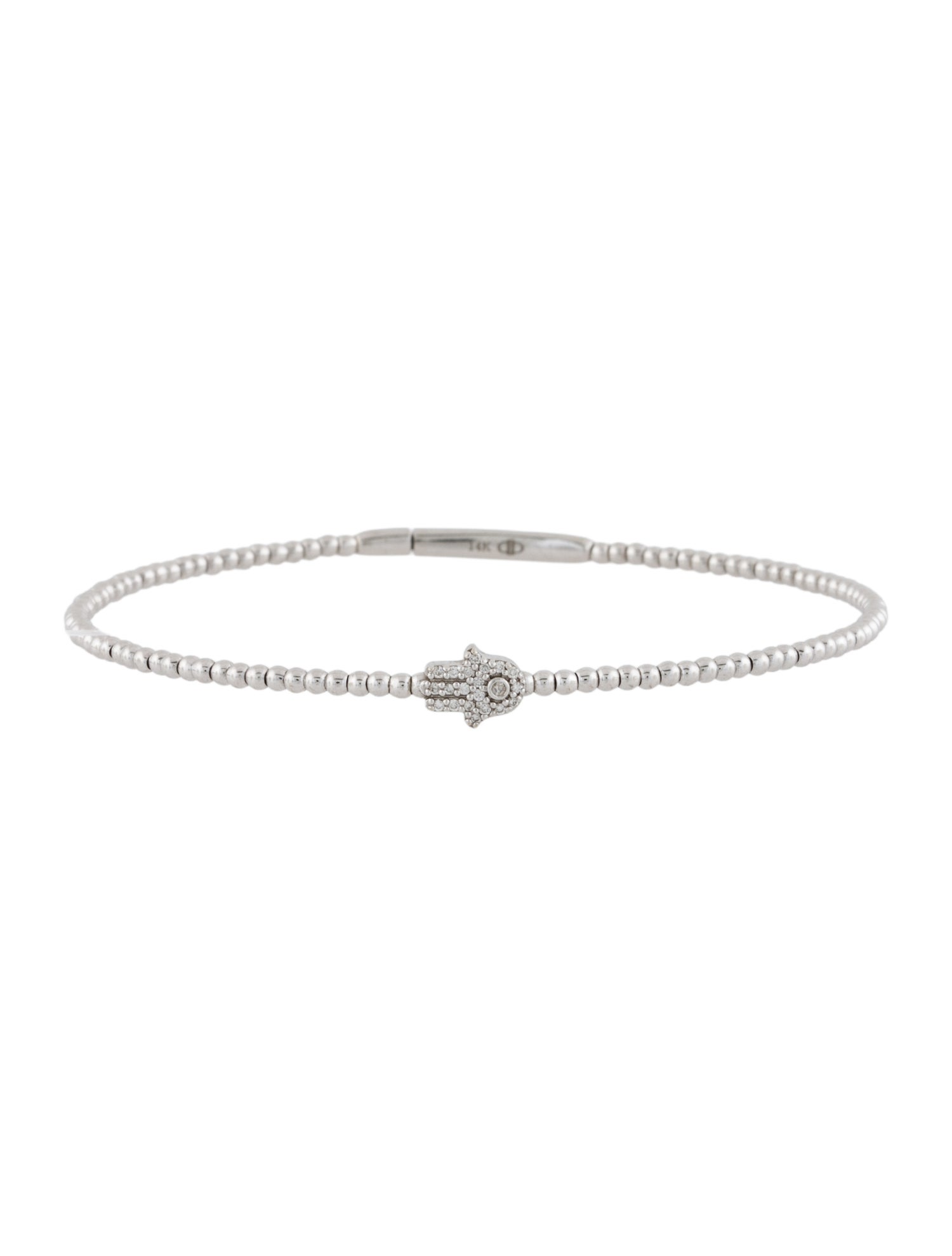 Daniella Design 14K Diamond Hand Bangle Bracelet