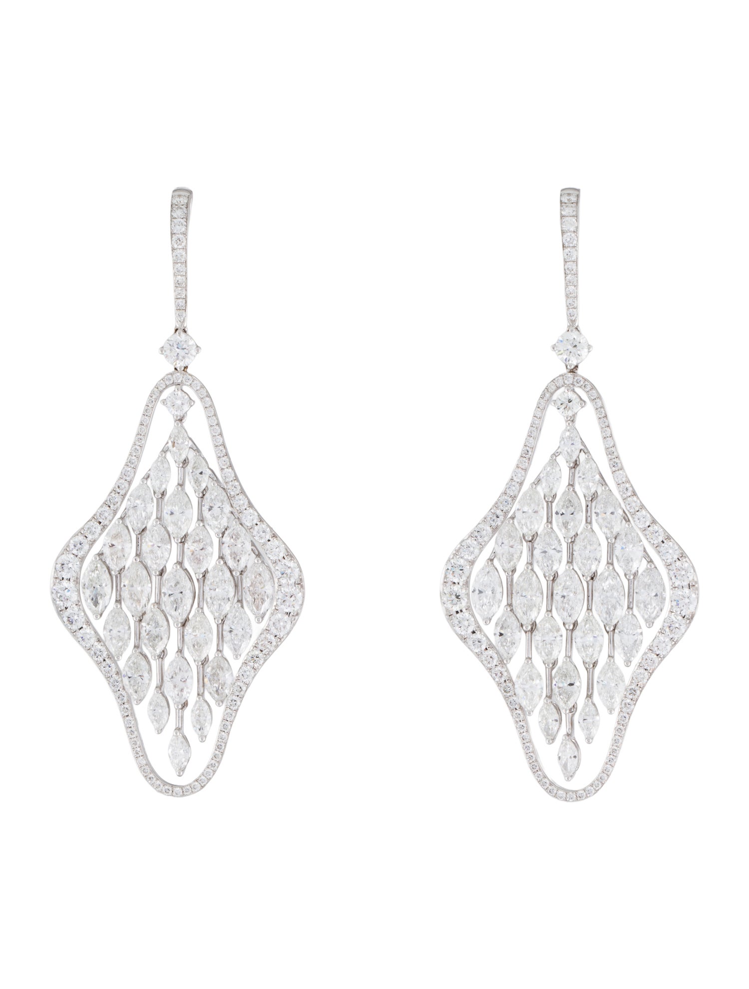 Daniella Design 18K 11.01ctw Diamond Chandelier Earrings