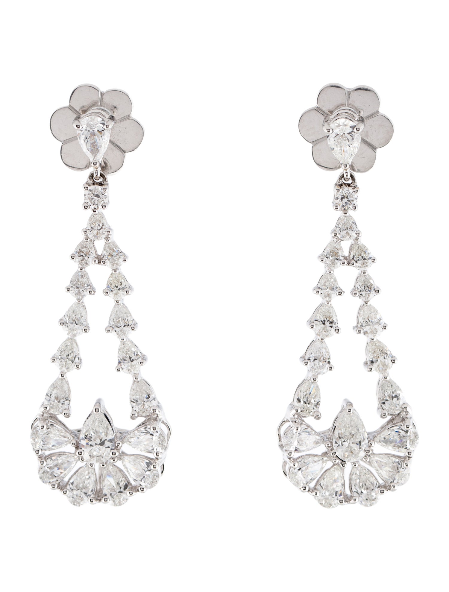 Daniella Design 18K 4.09ctw Diamond Drop Earrings