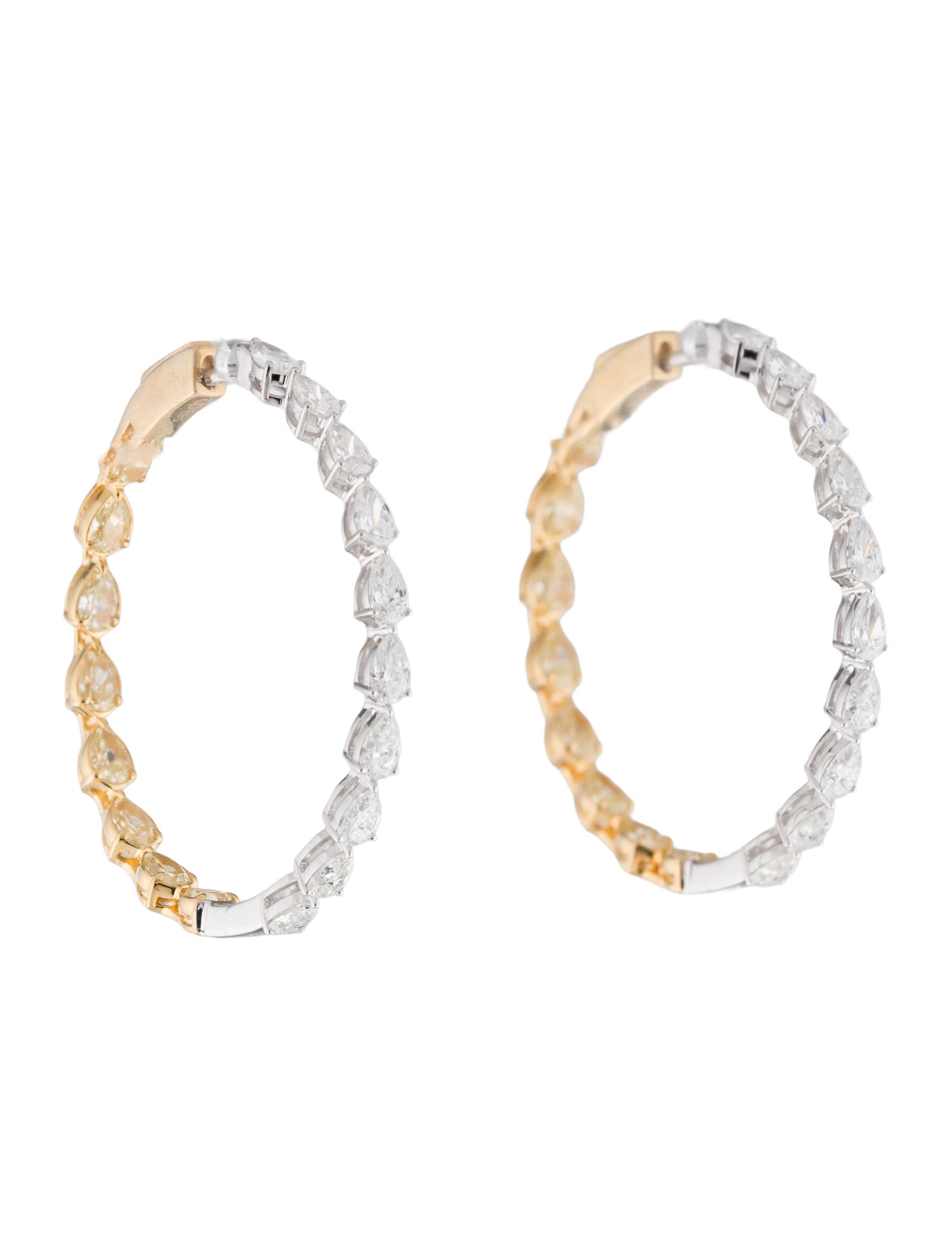 Daniella Design 18K 5.11ctw Diamond Inside-Out Hoop Earrings