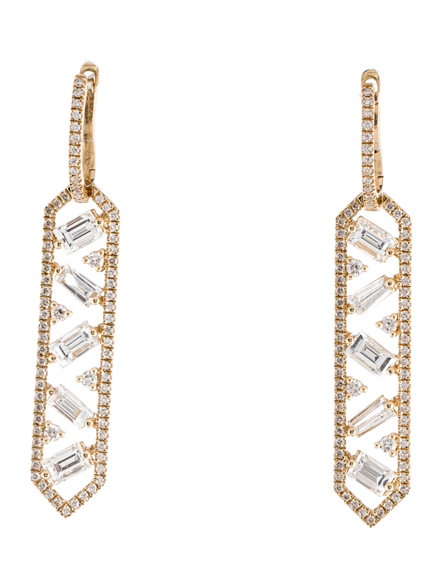 Daniella Design 18K 1.49ctw Diamond Drop Earrings