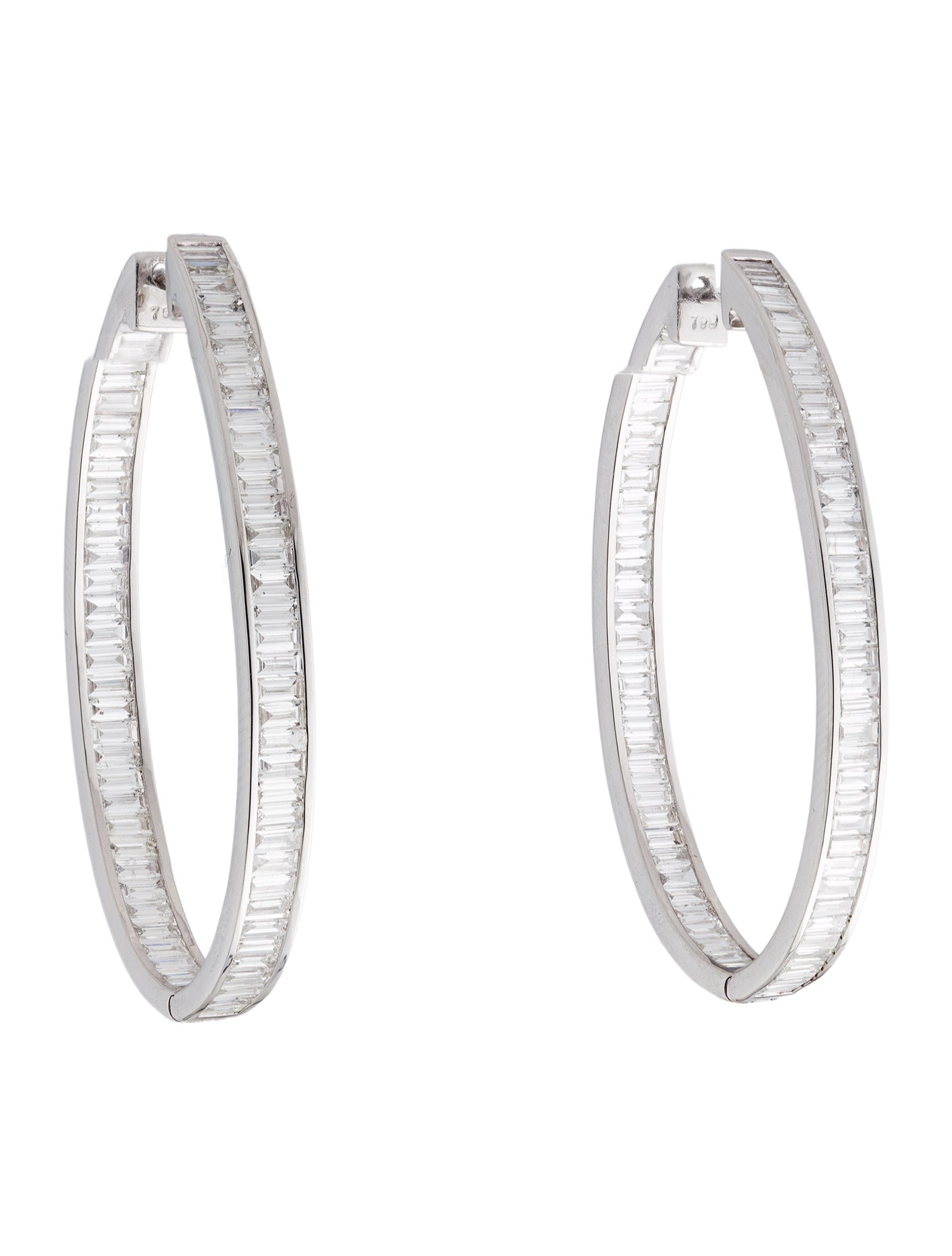 Daniella Design 18K 4.13ctw Diamond Inside-Out Hoop Earrings