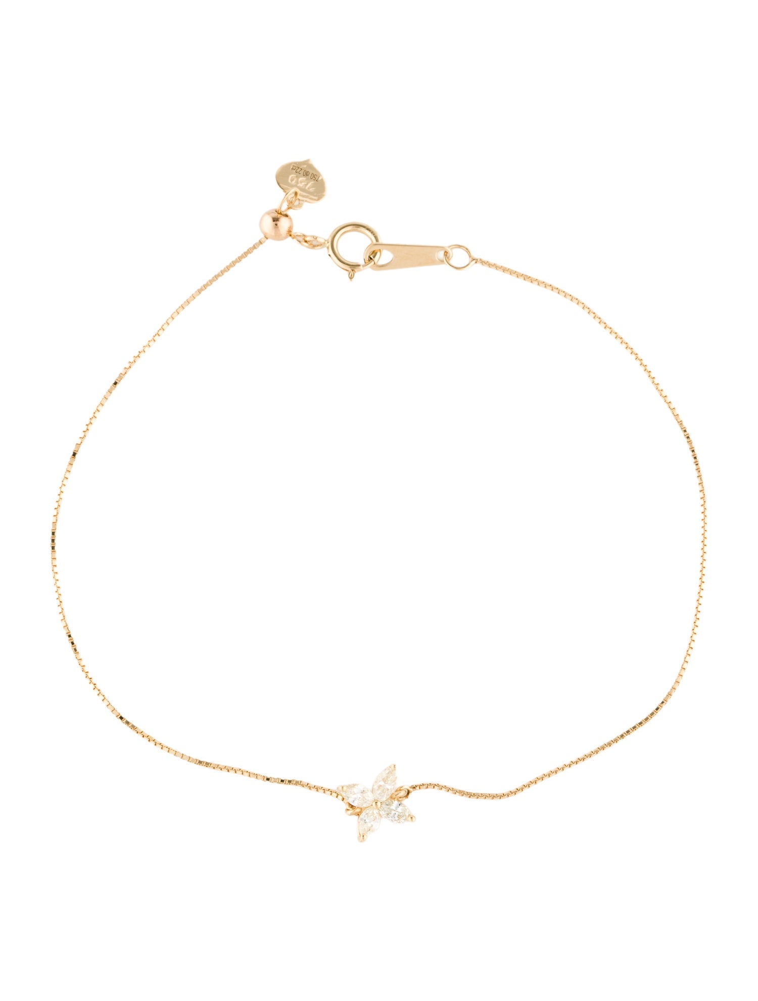 Daniella Design 18K Diamond Flower Station Bracelet