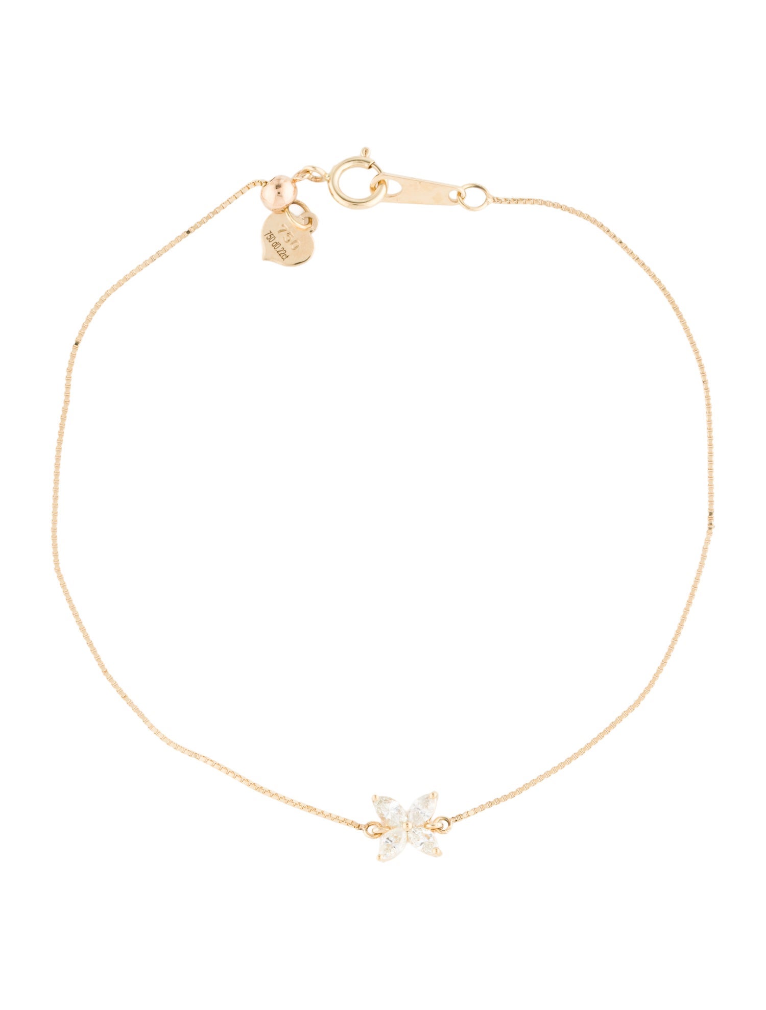 Daniella Design 18K Diamond Flower Link Bracelet