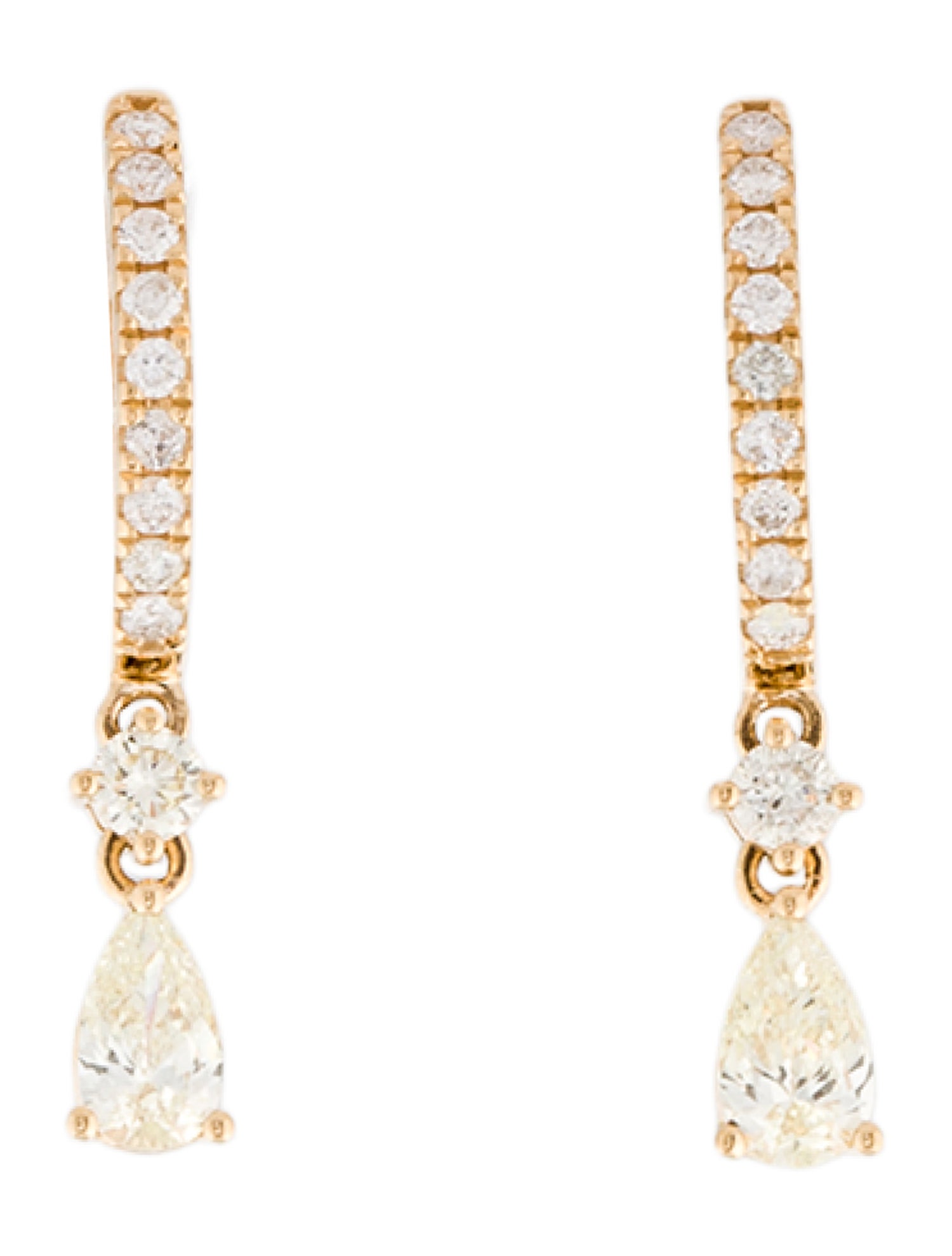 Daniella Design 18K Diamond Drop Earrings