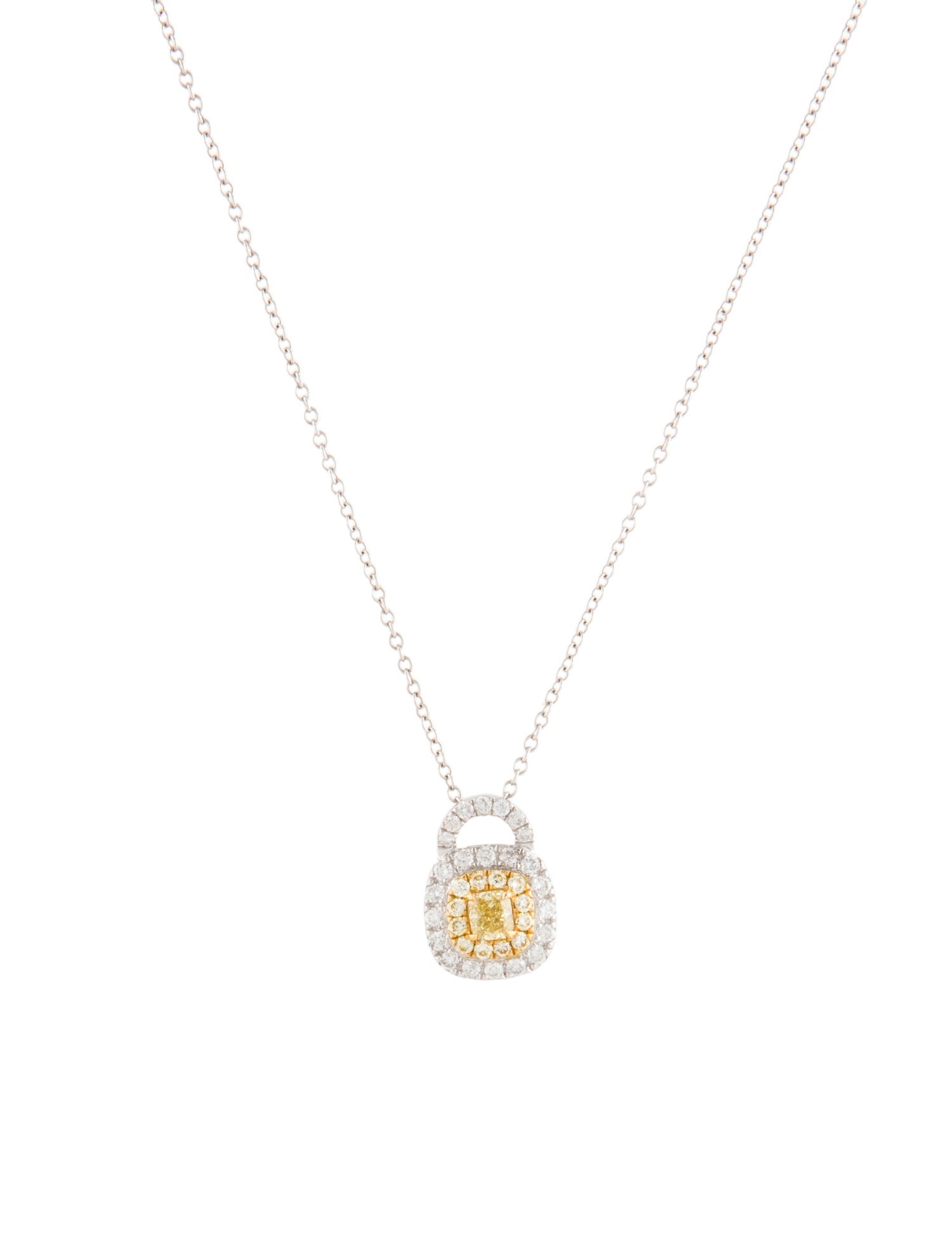Daniella Design 18K Diamond Lock Pendant Necklace