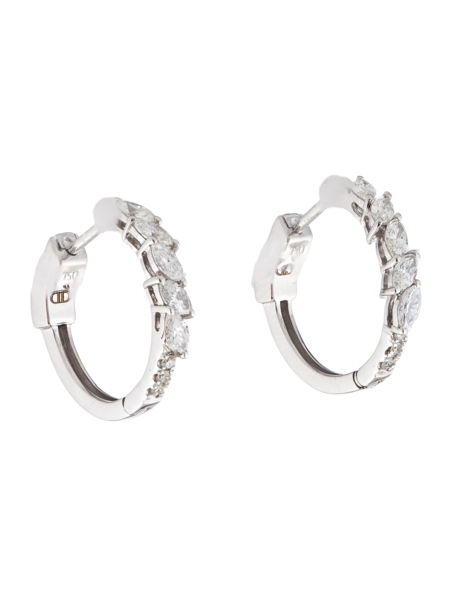 Daniella Design 18K Diamond Hoop Earrings