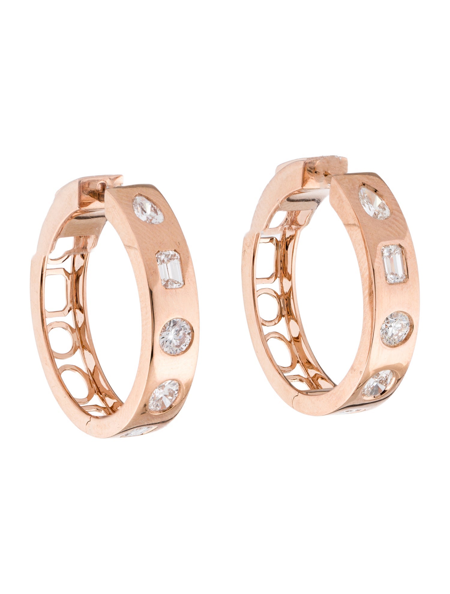 Daniella Design 18K 1.99ctw Diamond Hoop Earrings
