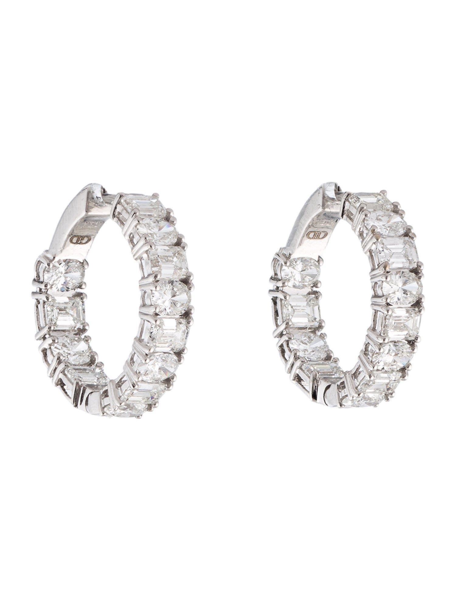 Daniella Design 18K 4.27ctw Diamond Inside-Out Hoop Earrings