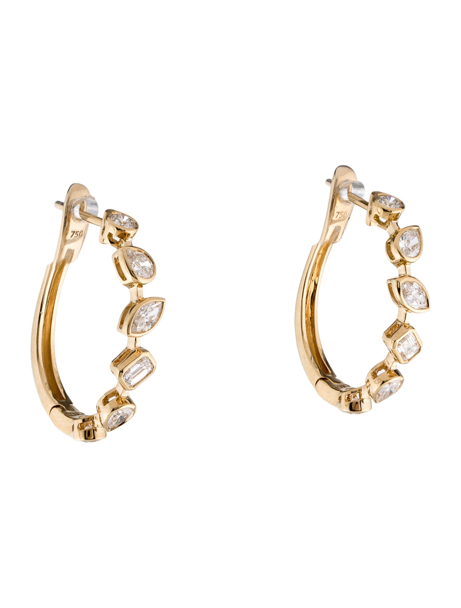 Daniella Design 18K 1.52ctw Diamond Hoop Earrings