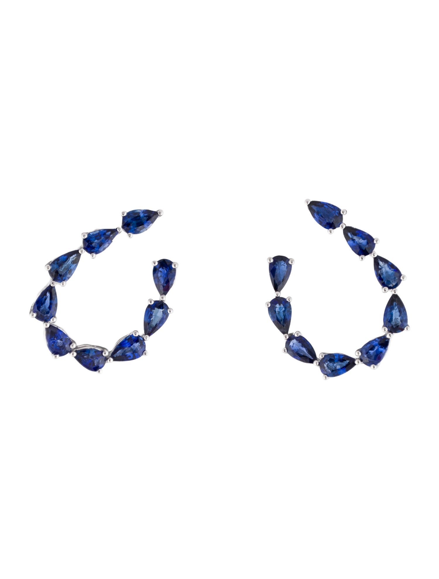 Daniella Design 18K 4.10ctw Sapphire Hoop Earrings