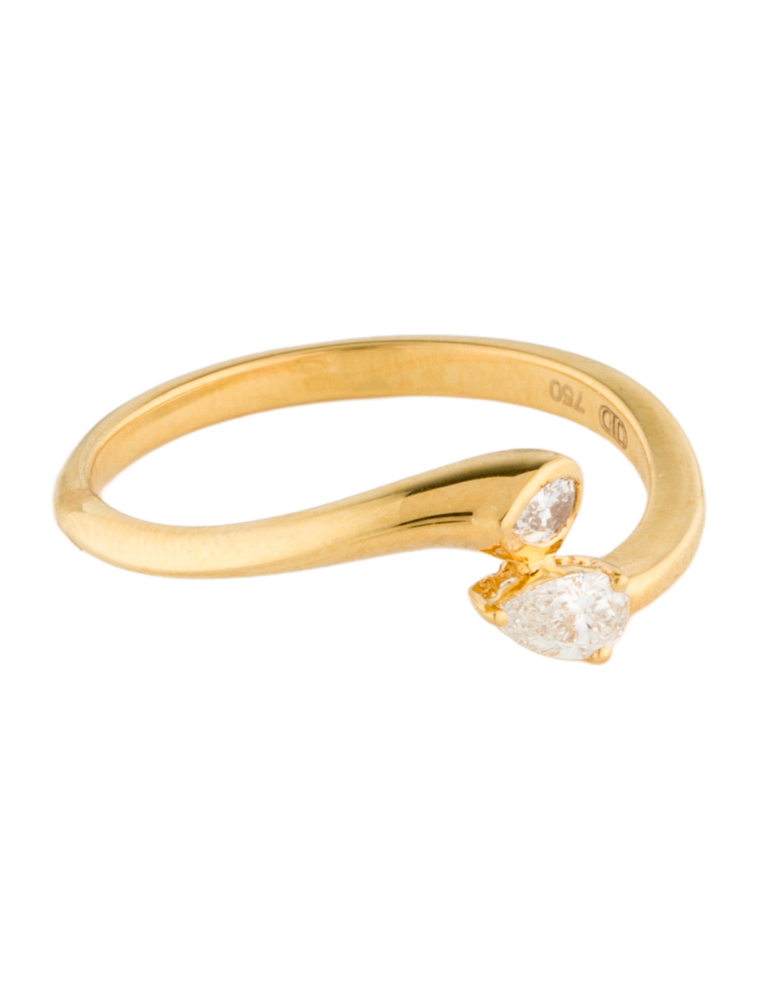 Daniella Design 18K Diamond Bypass Ring