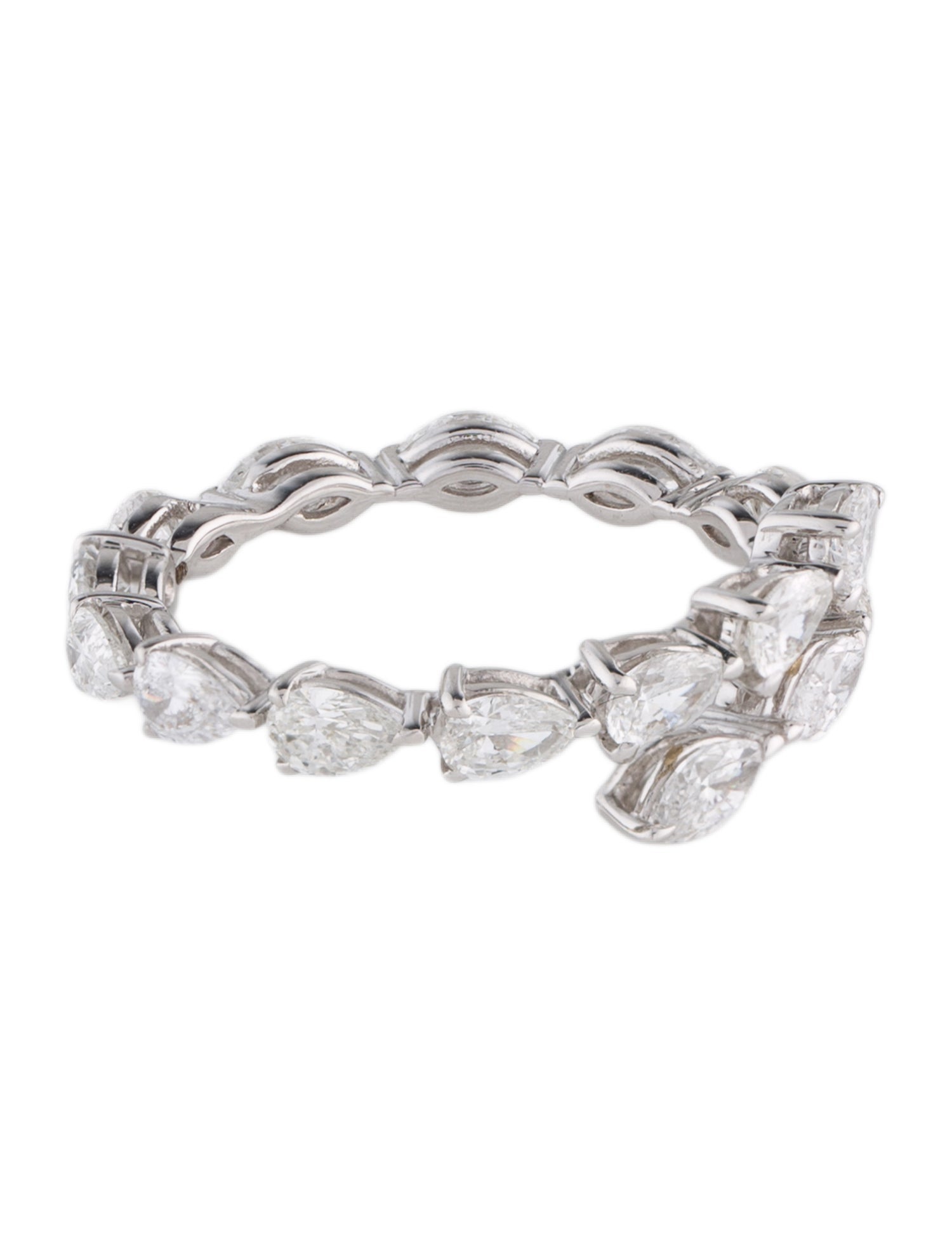 Daniella Design 18K 1.96ctw Diamond Marquise and Pear Overlapping Band