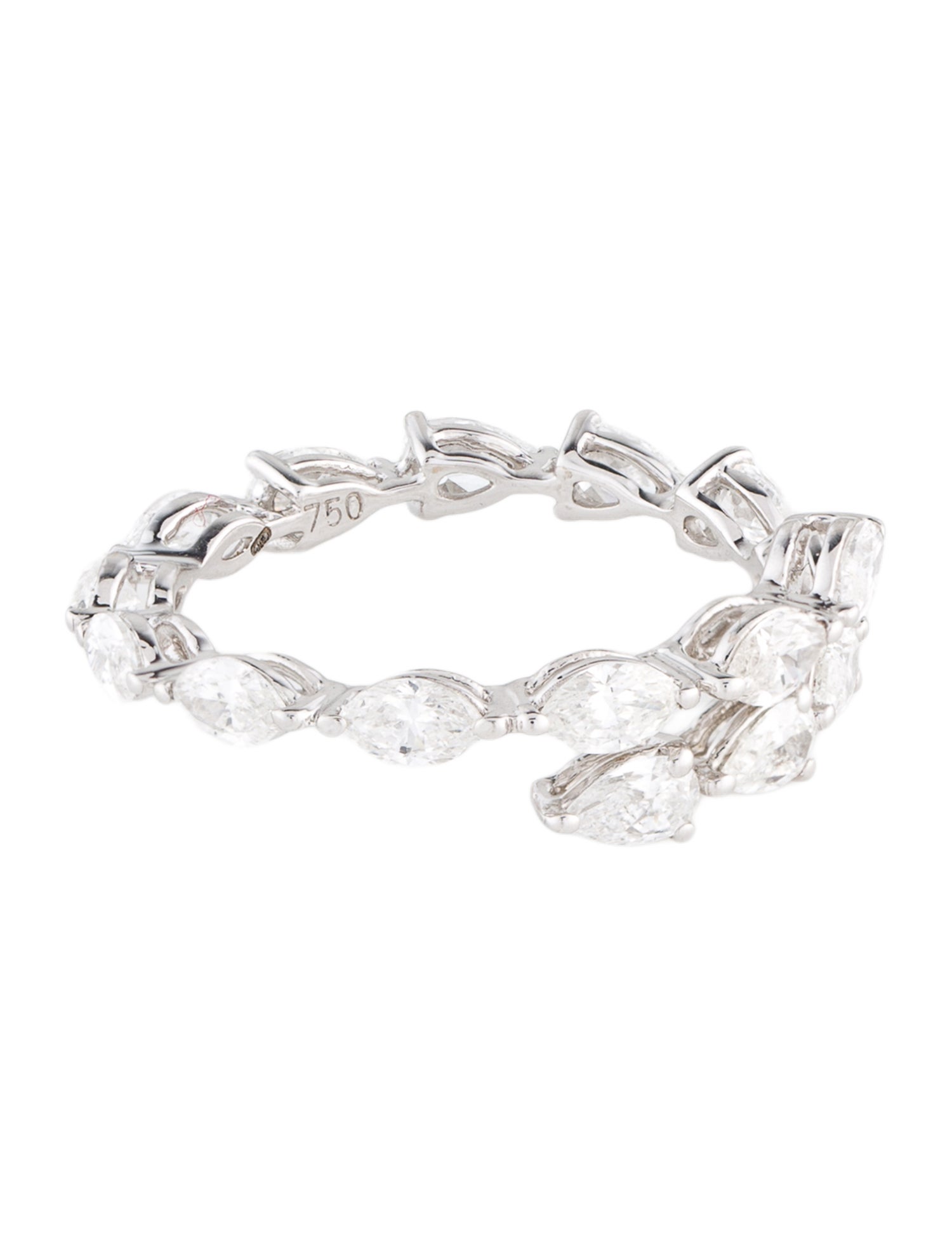 Daniella Design 18K 1.78ctw Diamond Marquise and Pear Overlapping Band