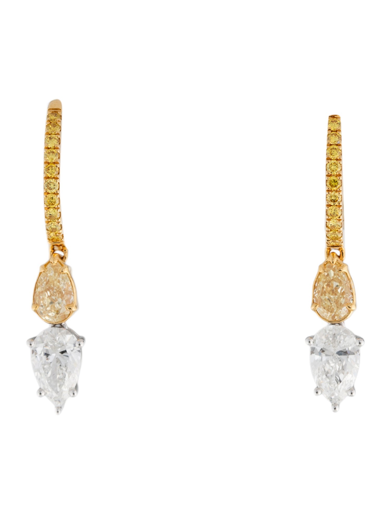 Daniella Design 18K 1.83ctw Diamond Drop Earrings