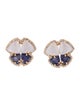Daniella Kronfle 18K 5.24ctw Chalcedony, Iolite & Diamond Butterfly Stud Earrings