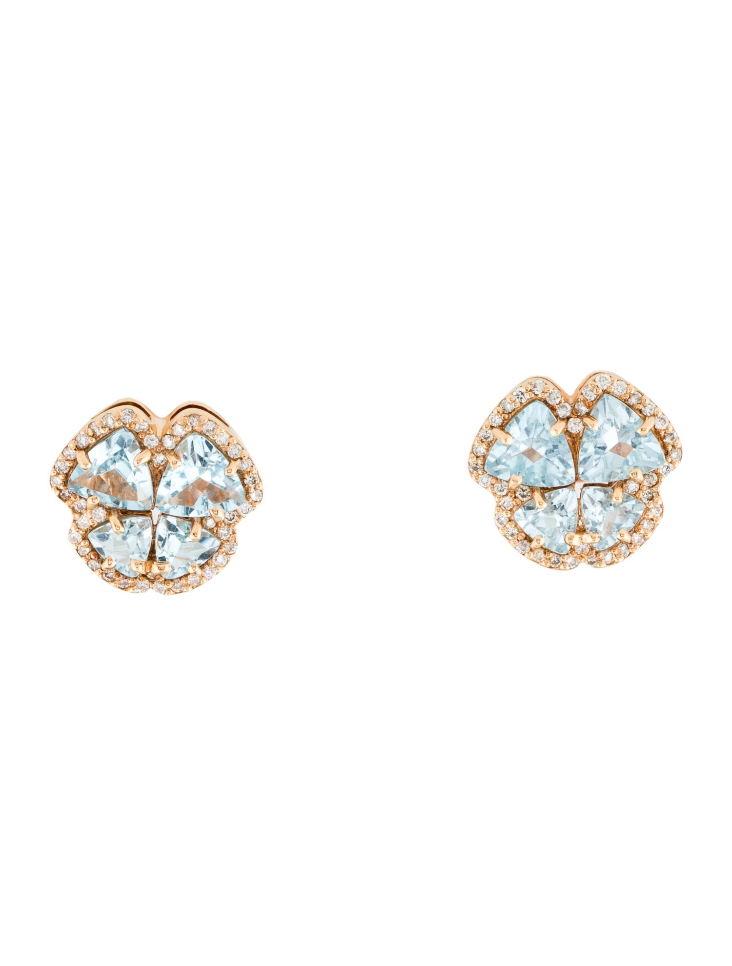 Daniella Kronfle 18K 4.20ctw Topaz & Diamond Butterfly Charmed Earrings