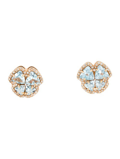 Daniella Kronfle 18K 4.20ctw Topaz & Diamond Butterfly Charmed Earrings