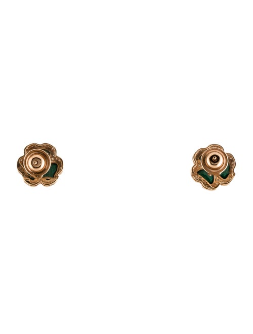 Daniella Kronfle 18K Malachite & Diamond Flower Earrings