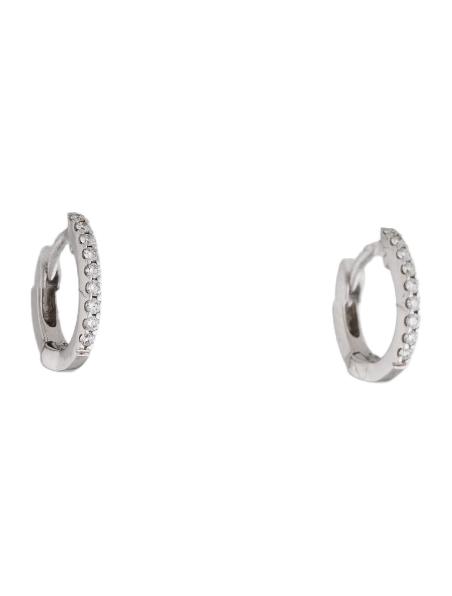 Dana Rebecca Designs 14K Diamond Huggie Hoop Earrings 14K White Gold