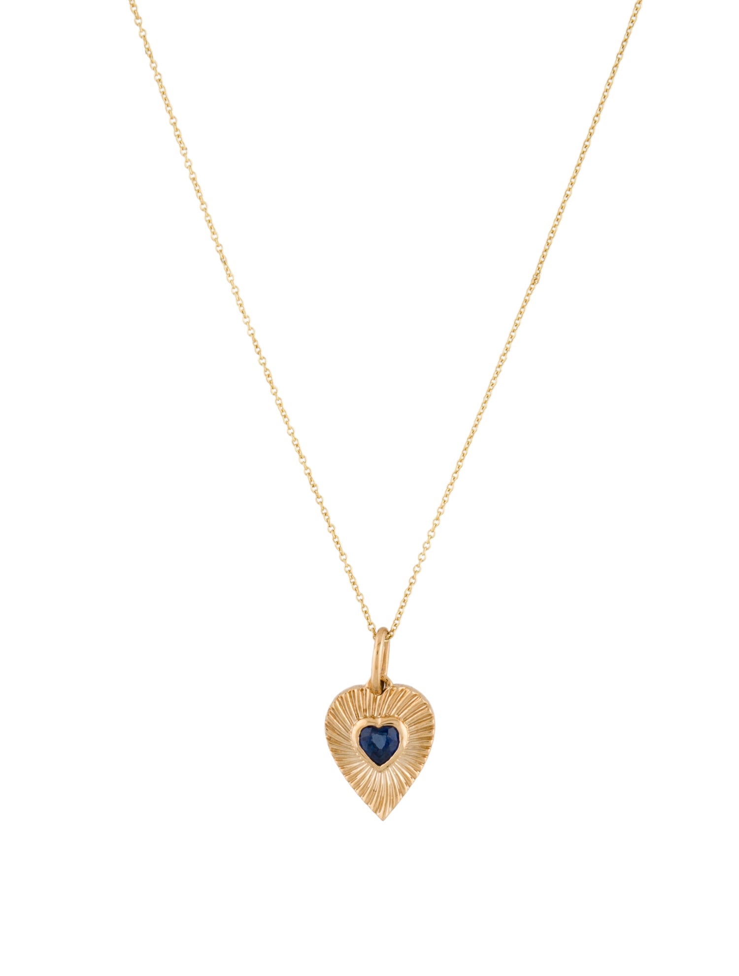 Dana Rebecca Designs x Liz Adams 14K Sapphire Heart Pendant Necklace