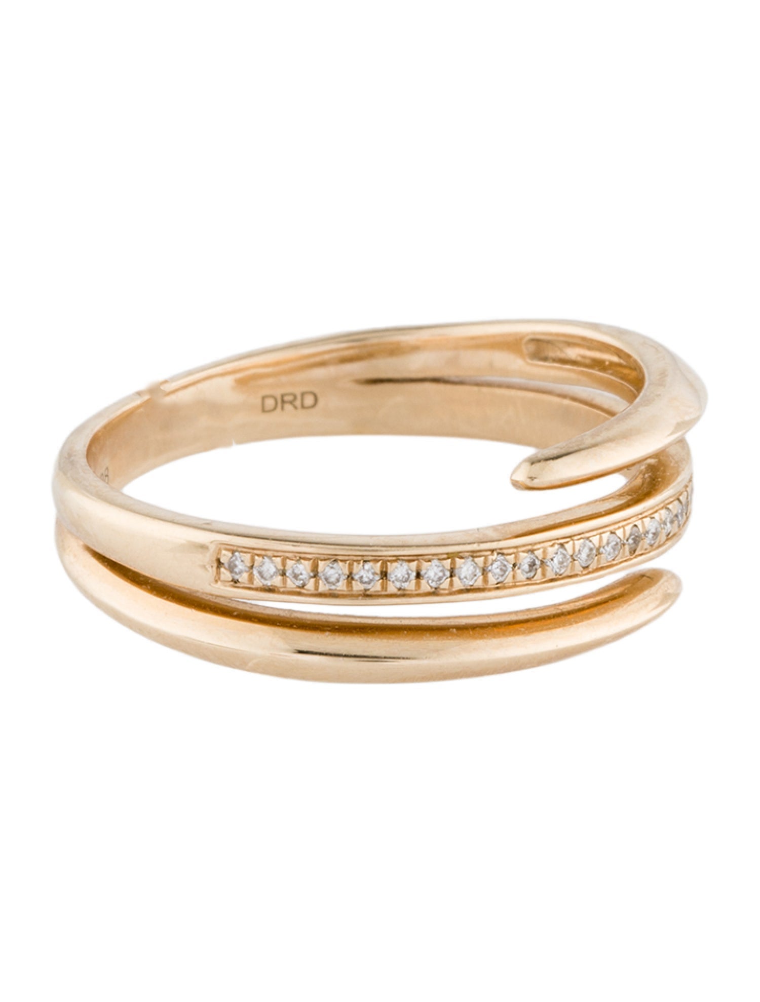 Dana Rebecca Designs 14K Diamond Reese Brooklyn Knife-Edge Wrap Ring