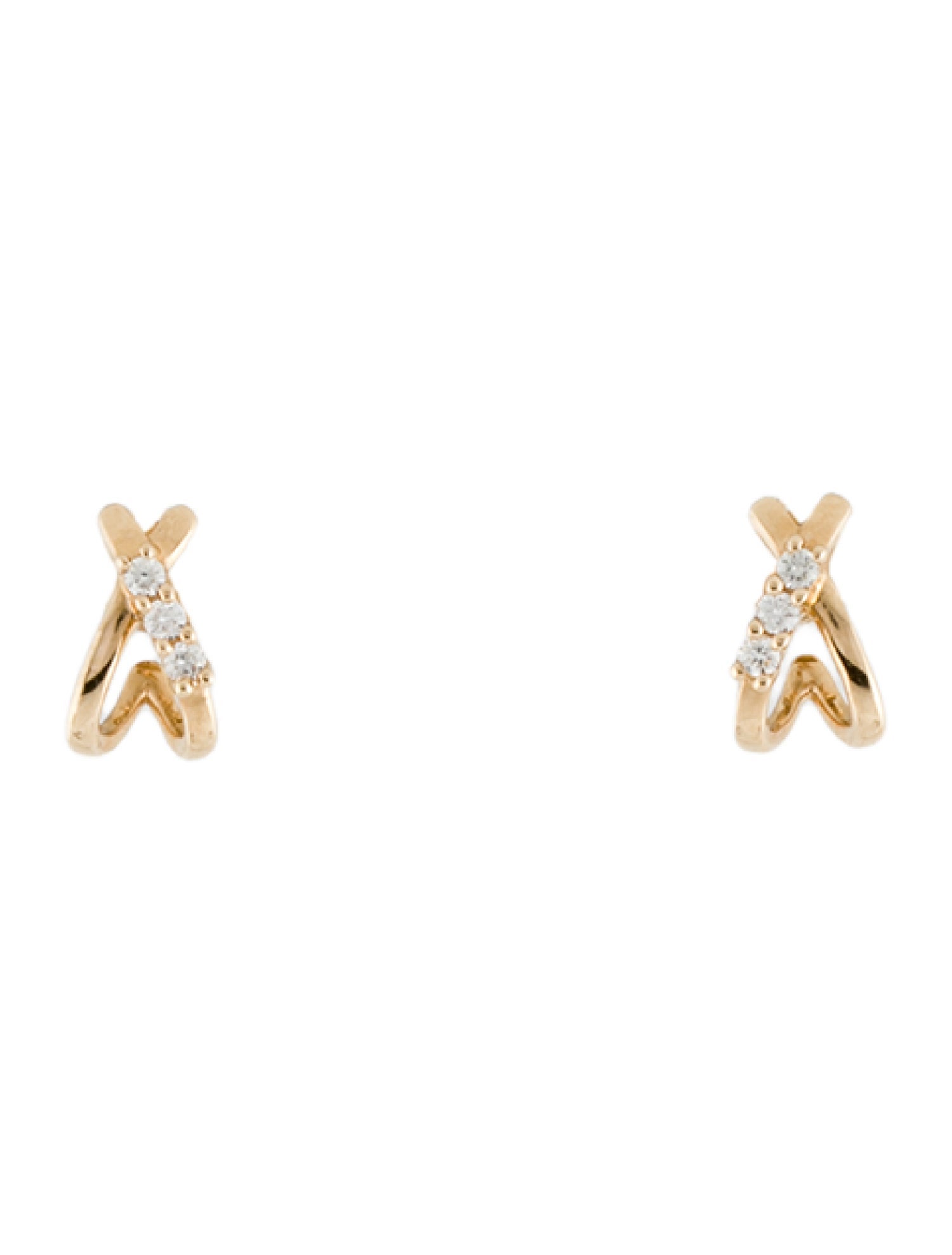 Dana Rebecca Designs 14K Diamond Ava Bea X Huggie Earrings