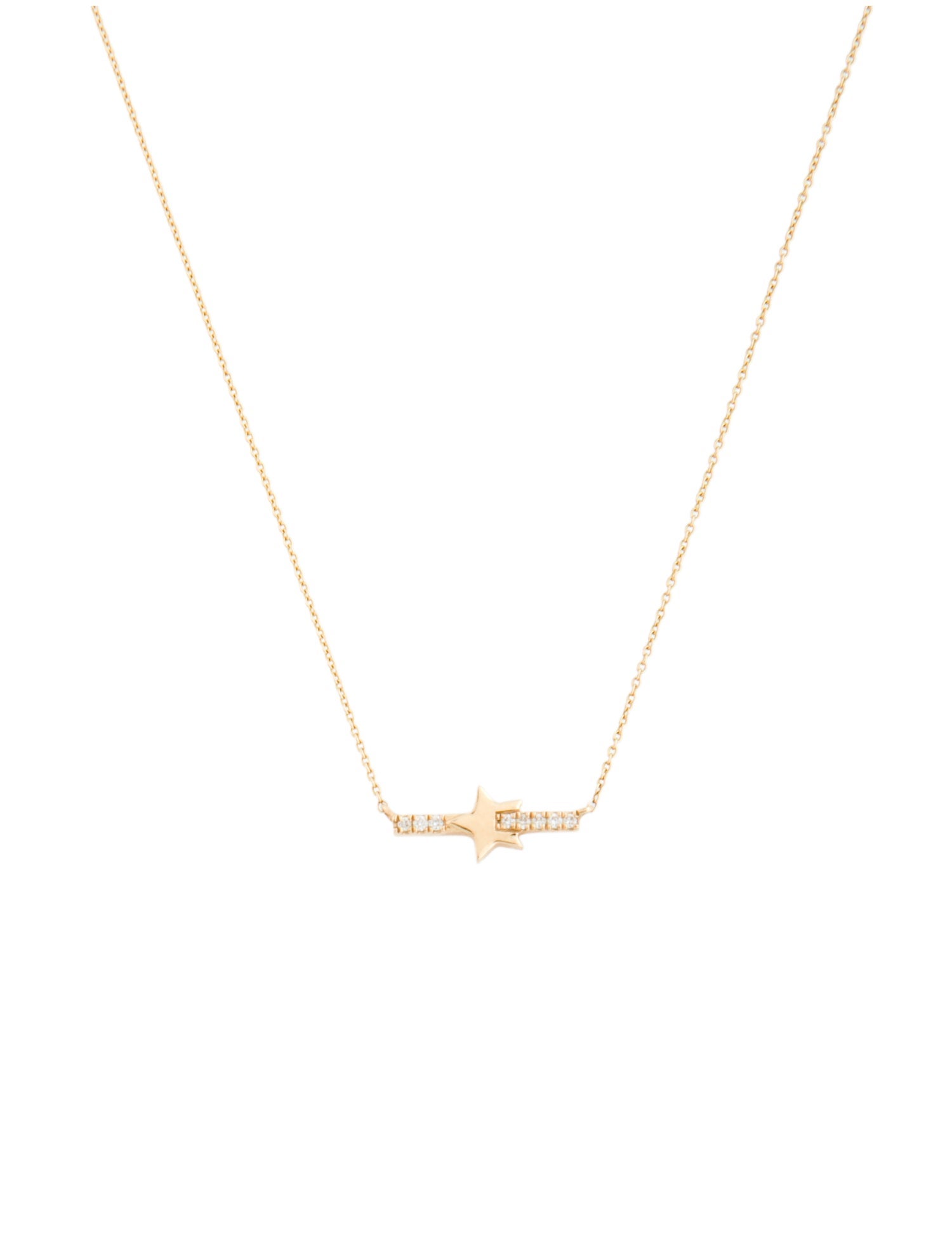 Dana Rebecca Designs 14K Diamond Livi Gold Star Bar Necklace
