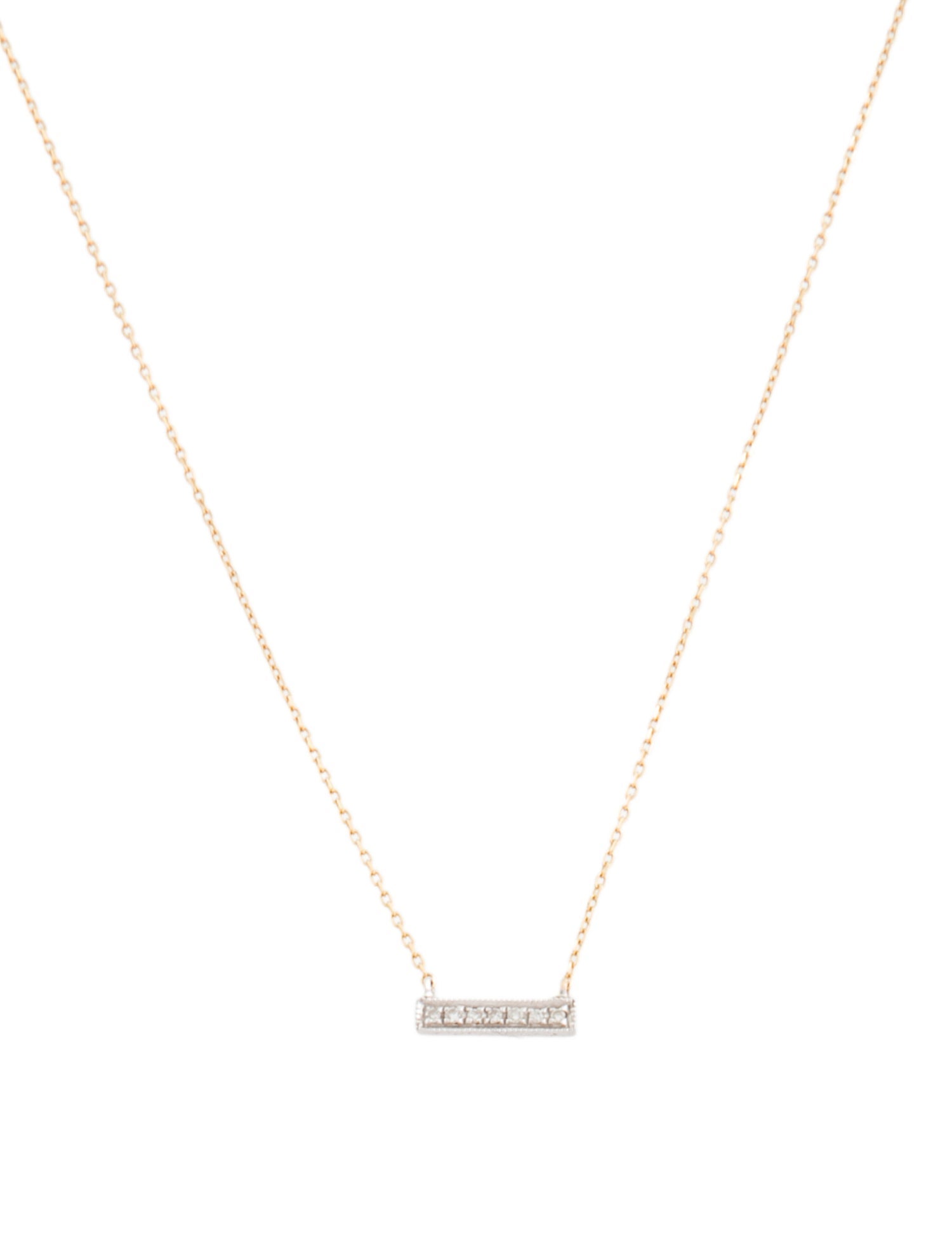 Dana Rebecca Designs 14K Diamond Bar Pendant Necklace